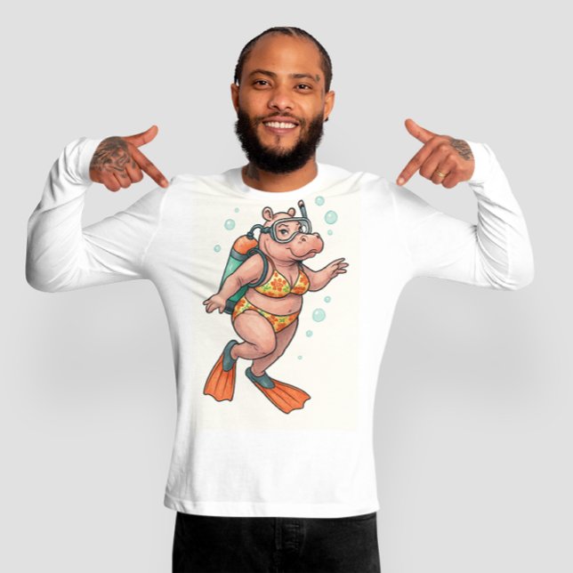 Flodhästdykare under vattnet t shirt (Skapare uppladdad)