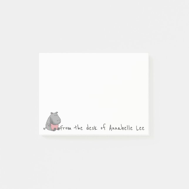 Flodhästhjälpreda Post-it Block (Framsida)