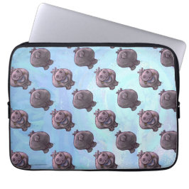 Flodhästhuvud- och svanmönster laptop fodral