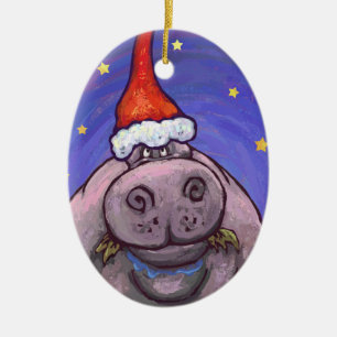 Flodhästjul Julgransprydnad Keramik