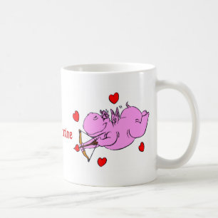 Flodhästkärlekvalentin mugg
