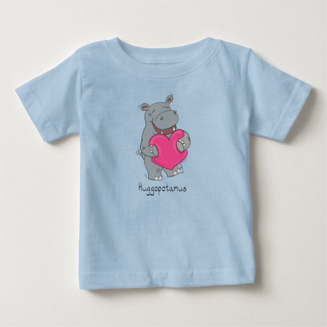 Flodhästkramvalentin T-tröja för baby för dag T Shirt (Framsida)