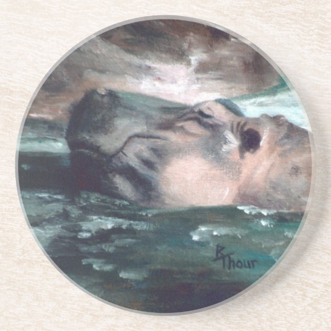 Flodhästkustfartyg Underlägg Sandsten (Framsidan)