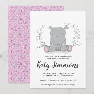 Flodhästs Babyshower-inbjudan Inbjudningar