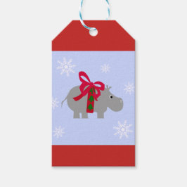 Flodhästs julklappsetikett presentetikett