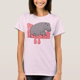 Flodhästskurkroll - rosa tee shirt