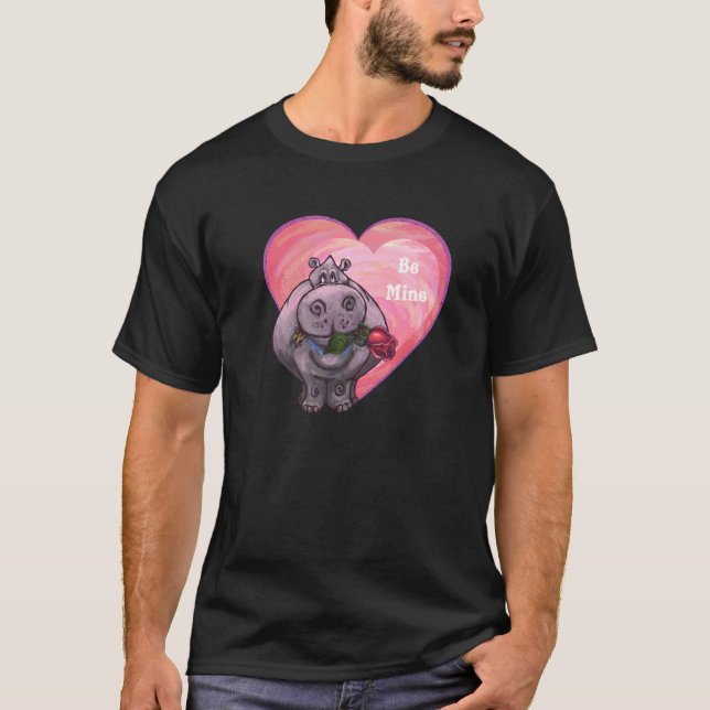 Flodhästvalentin dag t shirt (Framsida)