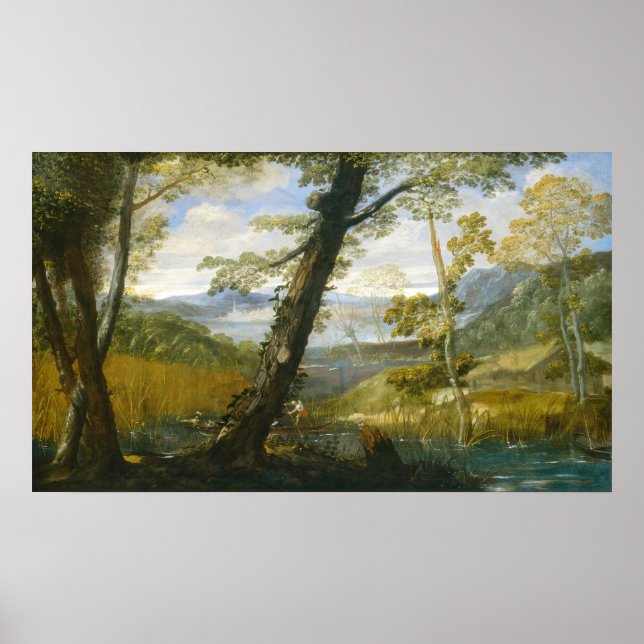 Flodlandskap, Annibale Carracci Fina konstaffische Poster (Framsidan)