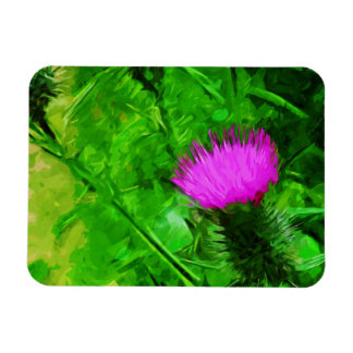 Flodmans Thistle Lila Wildblomme Abstrakt Magnet