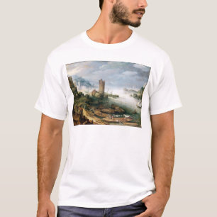 Flodplats med ett förstört torn t shirt