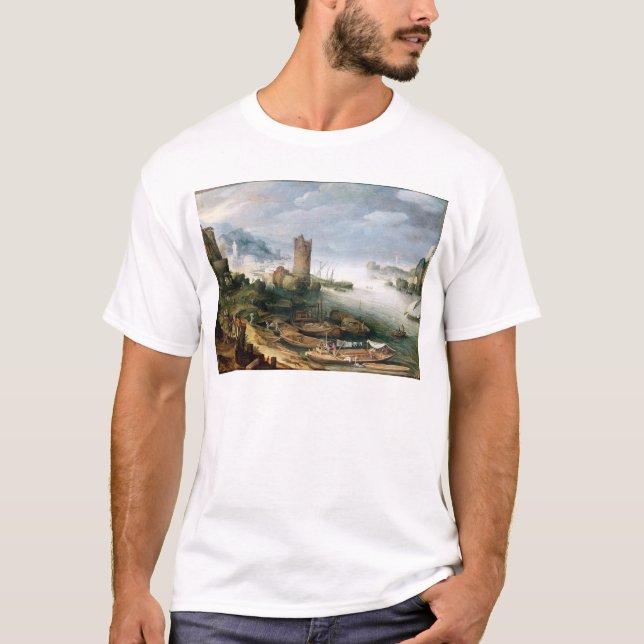 Flodplats med ett förstört torn t shirt (Framsida)