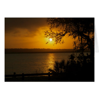 flodsolnedgång hälsningskort