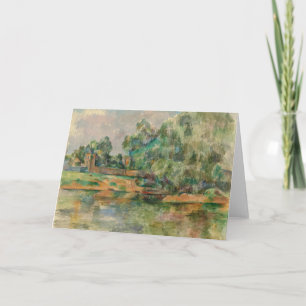 Flodstrand vid Cezanne det tomma hälsningkortet Kort