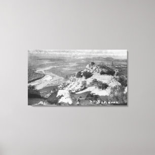 Flodstranden antenn för CA Mt. Rubidoux beskådar Canvastryck