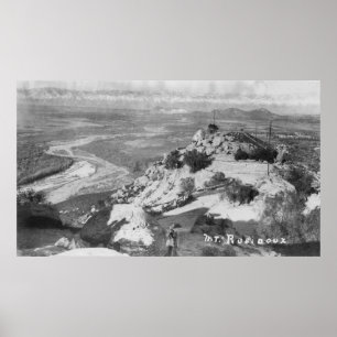 Flodstranden antenn för CA Mt. Rubidoux beskådar Poster