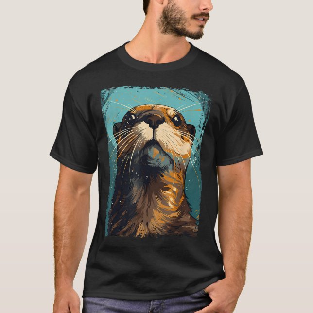 Flodutter För Pojkar Flickor Söt utter Djur T Shirt (Framsida)