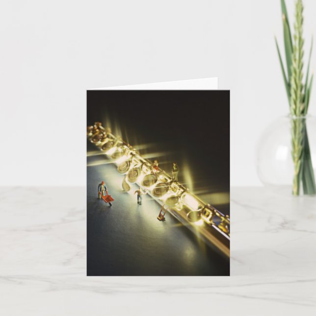 Flöjt- eller Flutisthälsningkortet eller noterar Helgkort (Framsida)