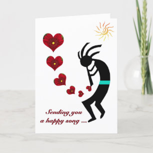 Flöjt för Kokopelli valentinindian Helgkort