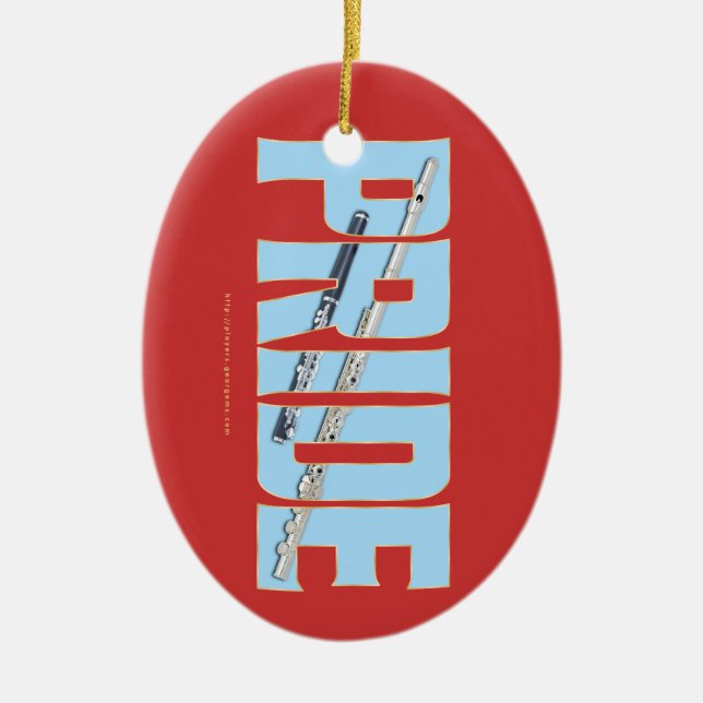 Flöjt - Piccolo PRIDE Julgransprydnad Keramik (Framsidan)