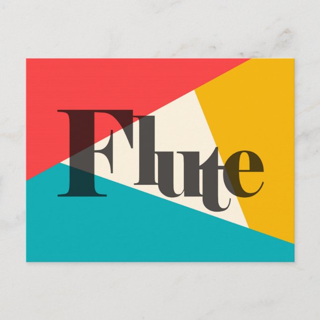 Flöjt Tri-Color - Turkos Korall Guld Vykort (Framsida)