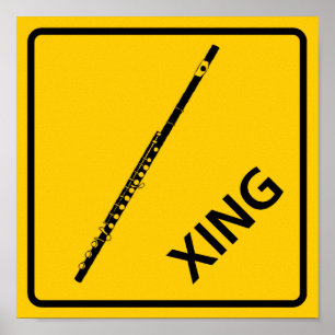 Flöjtkorsningen huvudväg undertecknar poster