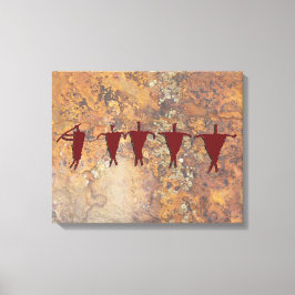 Flöjtspelare och husvagn canvastryck