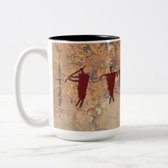 Flöjtspelare och husvagn Två-Tonad mugg (Vänster)