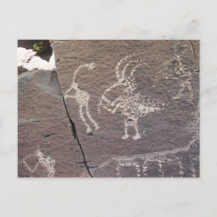 Flöjtspelare Petroglyf Santa Fe New Mexico Vykort