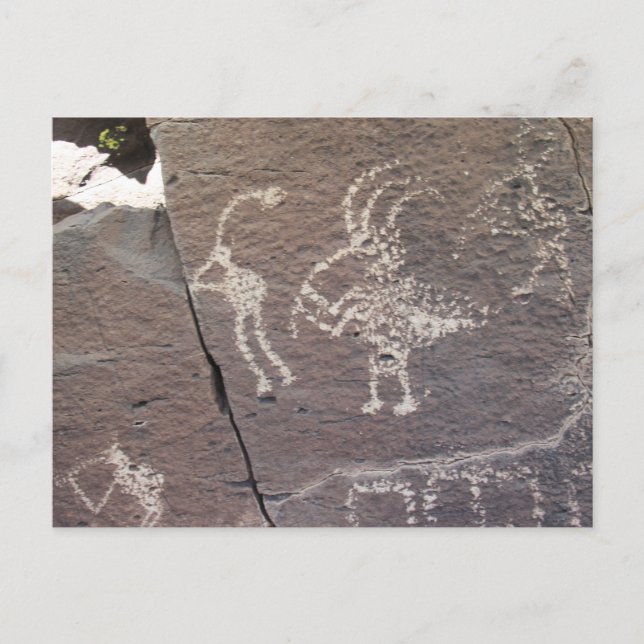 Flöjtspelare Petroglyf Santa Fe New Mexico Vykort (Framsida)