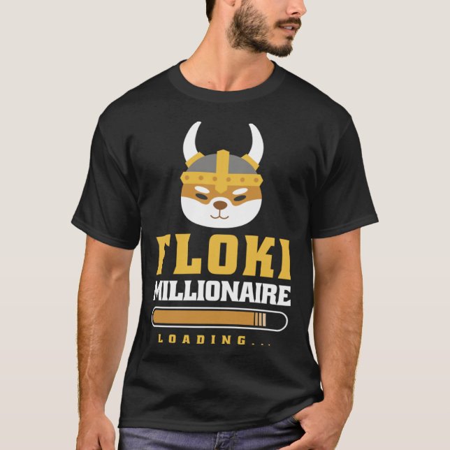 Floki Crypto Floki Inu Millionaire Loading T Shirt (Framsida)