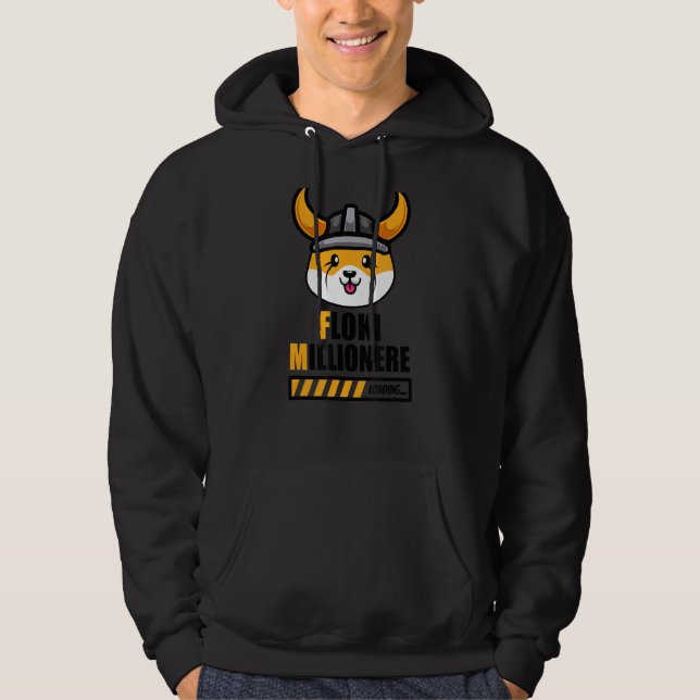 Floki Inu Millionaire Hodl Floki Inu Hoodie (Framsida)