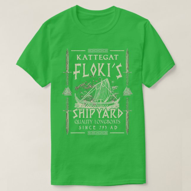 Flokis Shipyard Kattegat Viking Frakt Gift T Shirt (Design framsida)