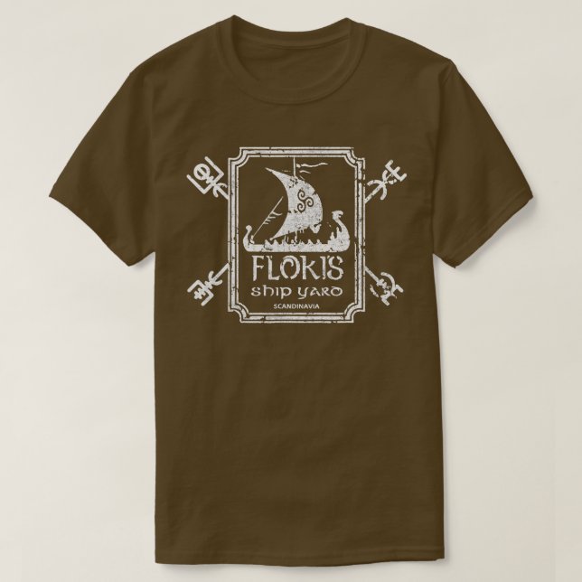 Flokis Shipyard Kattegat Viking Frakt och Sword T Shirt (Design framsida)