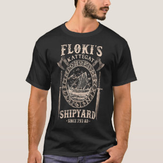 Flokis Shipyard Kattegat Viking Ship and Sword TSh T Shirt