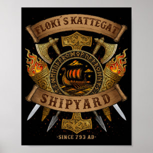 Flokis varv Kattegat Vikingaskepp - Ringerike S Poster