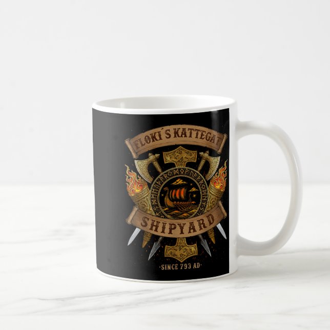 Flokis varv Kattegat Vikingsskepp - Ringerike S Kaffemugg (Höger)