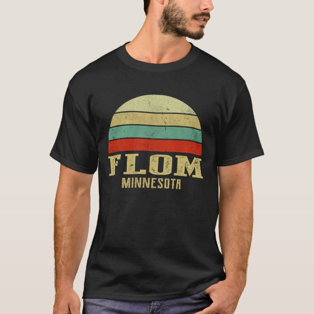 FLOM MINNESOTA Vintage Retro Sunset T Shirt (Framsida)