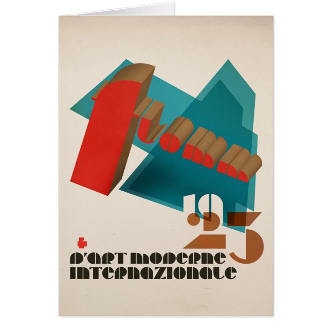 FLomm D'Art 1923 Moderne Internazionale Hälsningskort (Framsidan)