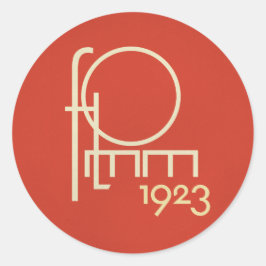 FLomm geotypograf 1923 Runt Klistermärke