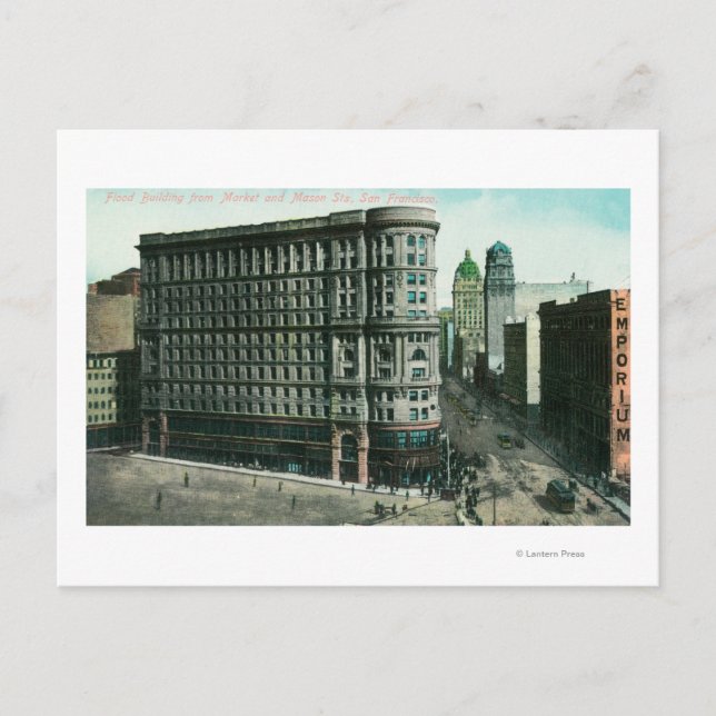 Flood Bldg från Market och Mason Sts Vykort (Framsida)