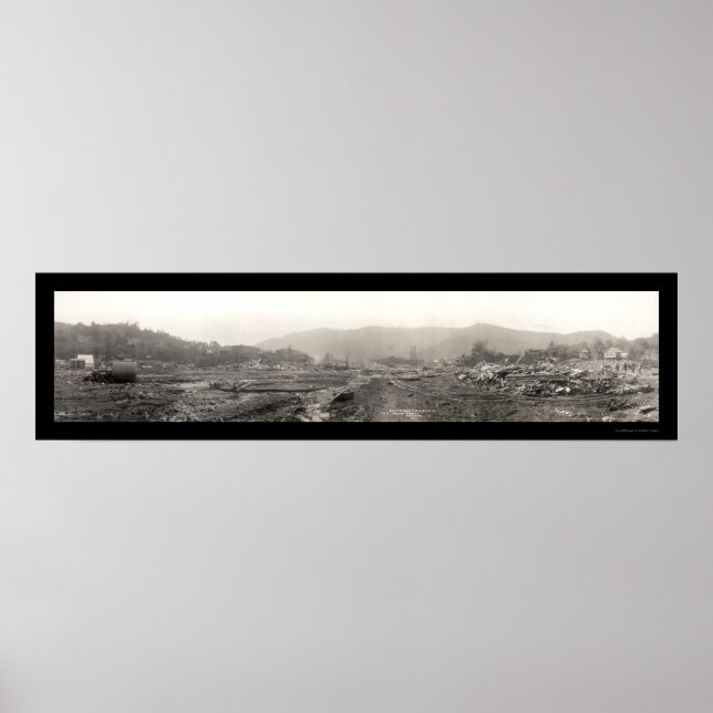 Flood Damage Austin, PA Photo 1911 Poster (Framsidan)