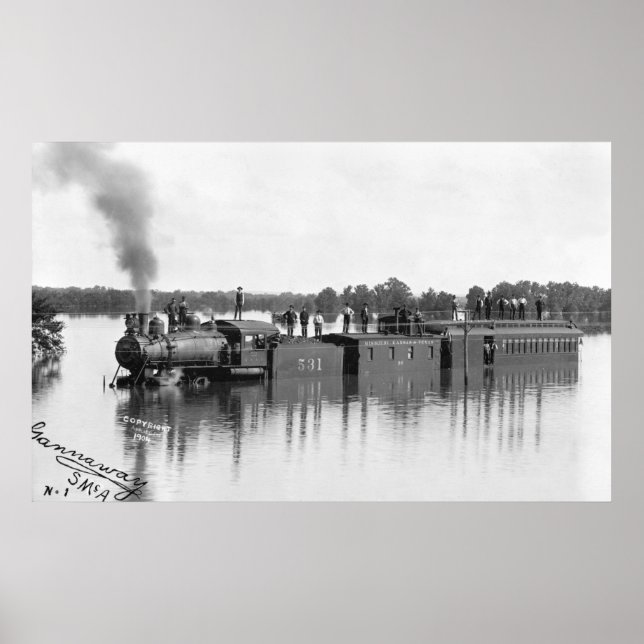 Flooded Tåg, 1904 Poster (Framsidan)