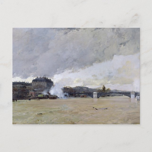 Flooding of the Seine, 1903 Vykort (Framsida)