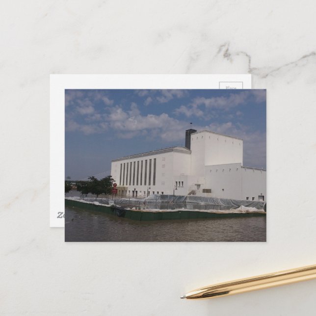 floodwaters in Burlington, Iowa broken barricades Vykort (Fram/Back In Situ)