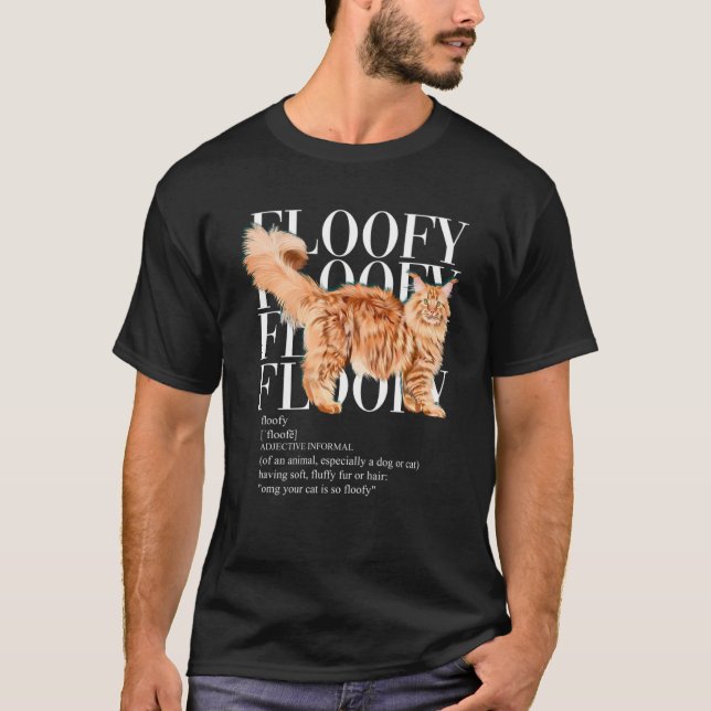 Floofy Red Maine Coon cat T Shirt (Framsida)