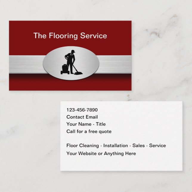 Floor Cleaning And Installation Service Visitkort (Fram/baksida)