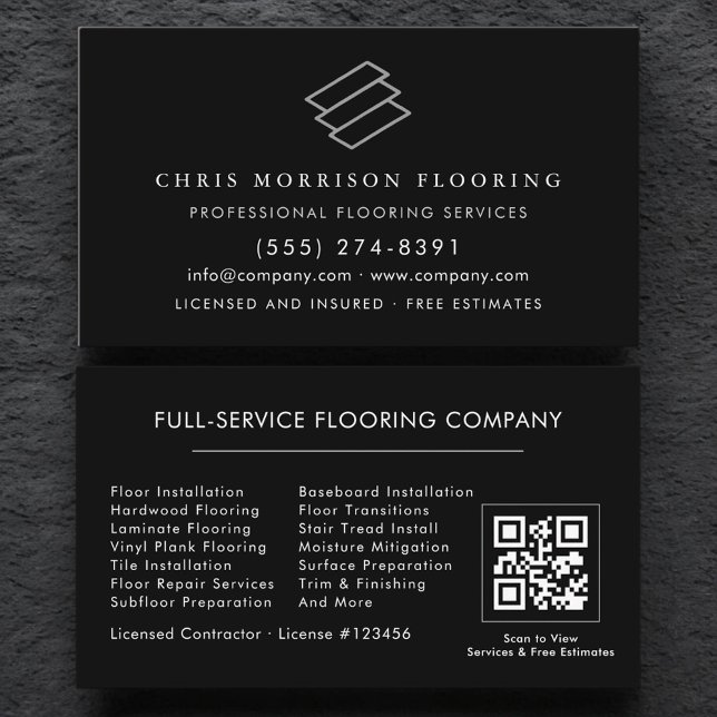 Flooring Installation QR Code Visitkort (Skapare uppladdad)