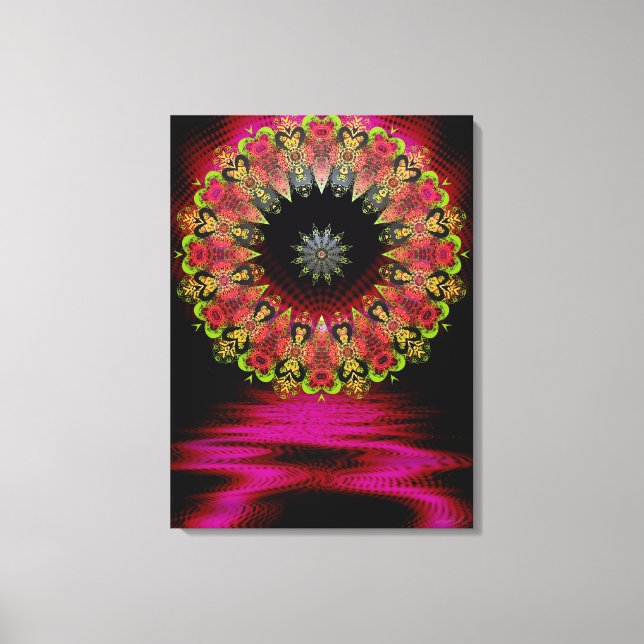 Flopensionana Psychedelic Kärlek Art Wrapped Canva Canvastryck (Framsida)
