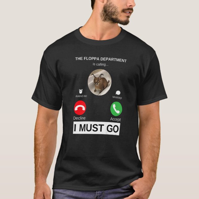 Floppa-avdelningen kallar Caracal Cat Meme T Shirt (Framsida)