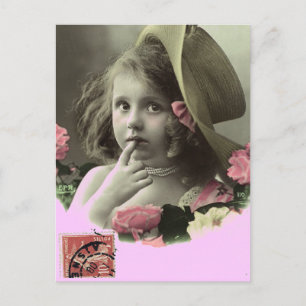 Floppor Hat Girl-vykort Vykort
